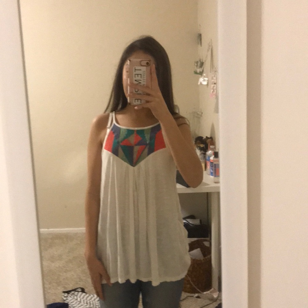 white fancy tank top
